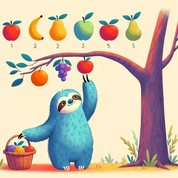 sloth picking fruit a la carte